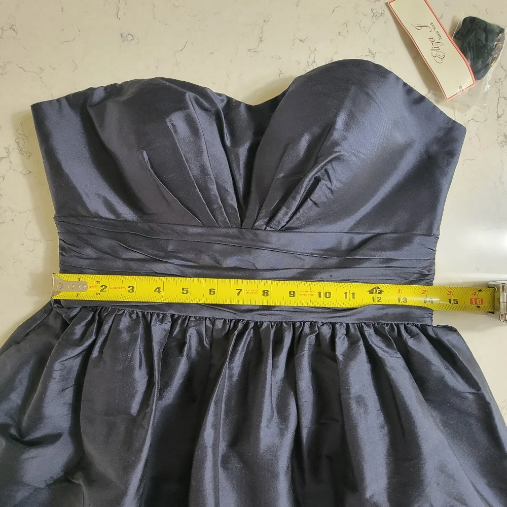 New Eliza J Silk Strapless Fit & Flare Blue Cocktail Dress Size 8 Wedding Guess